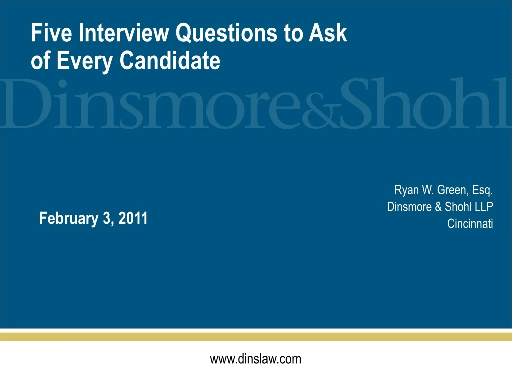 five interview questions to ask of every candidate