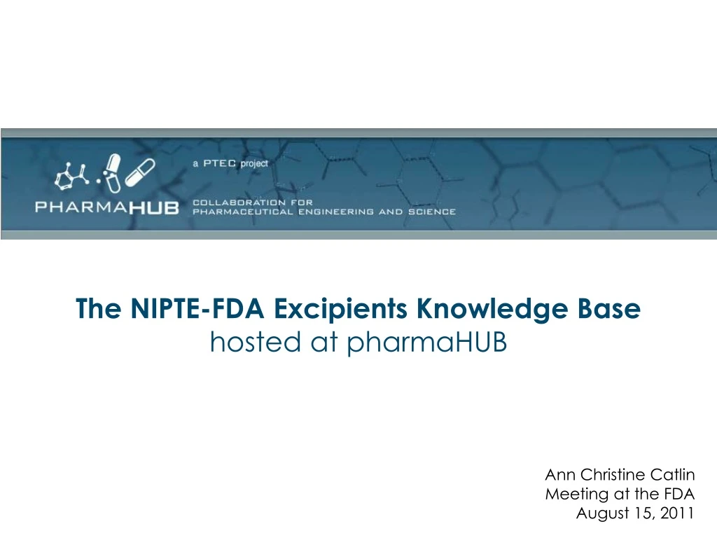 the nipte fda excipients knowledge base hosted