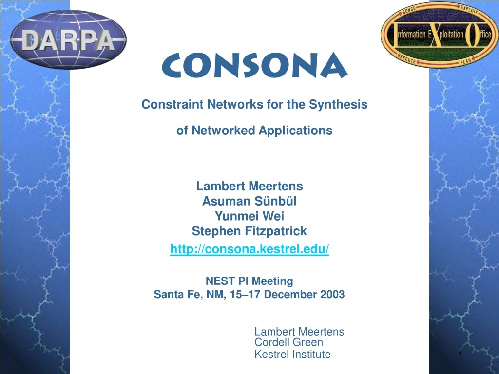 consona constraint networks for the synthesis of networked applications