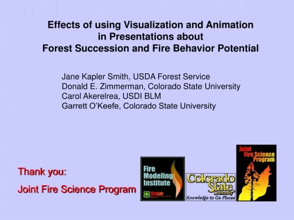Thank you: Joint Fire Science Program