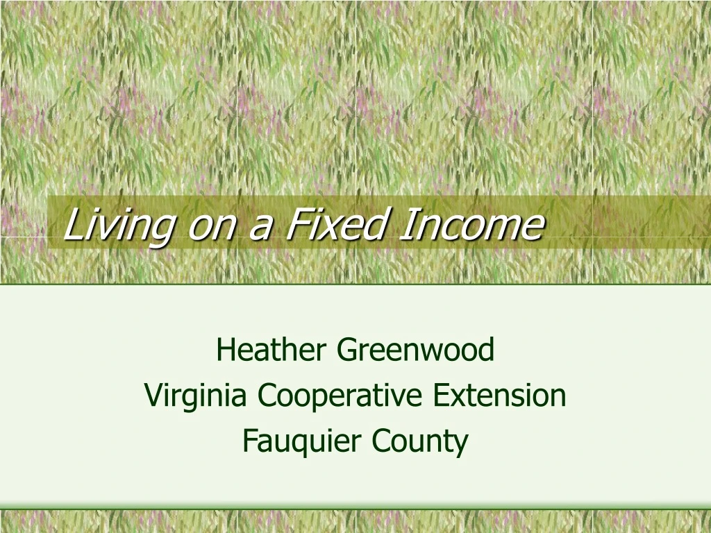 living on a fixed income