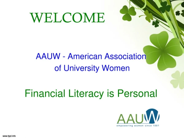 AAUW - American Association  of University Women Financial Literacy is Personal