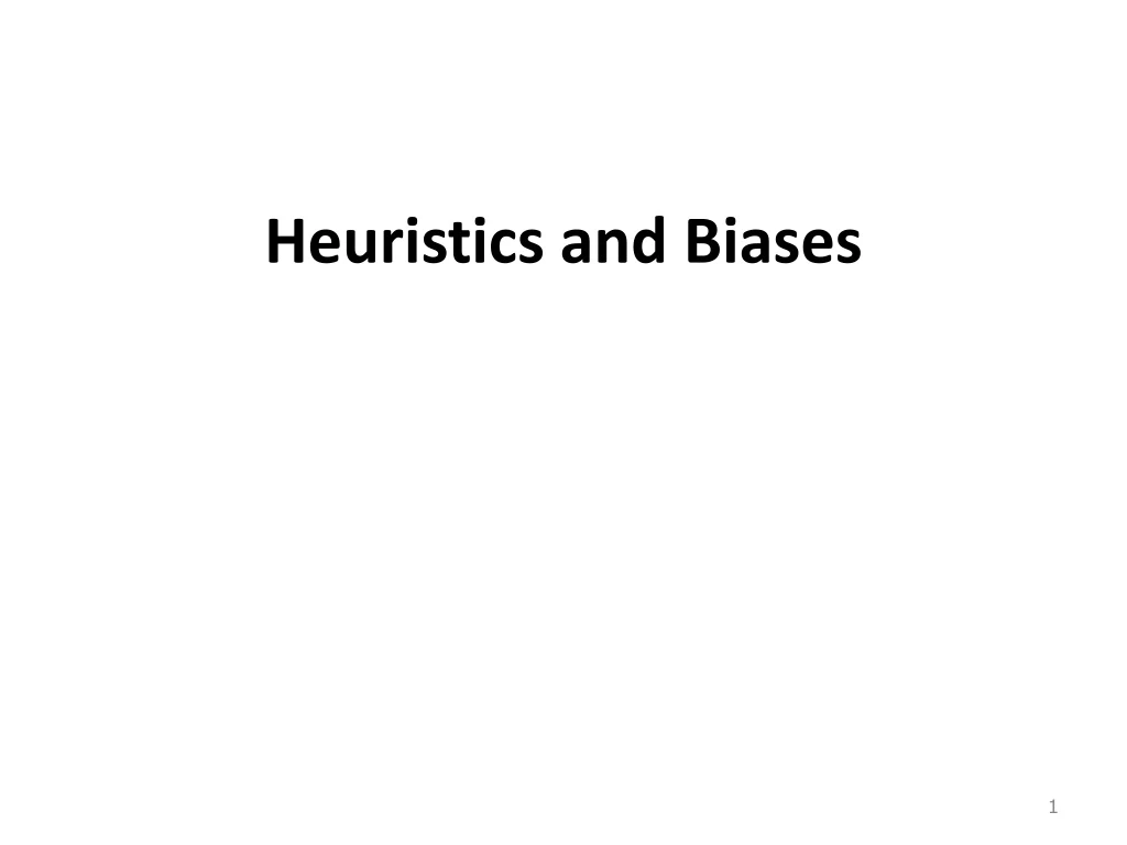 heuristics and biases