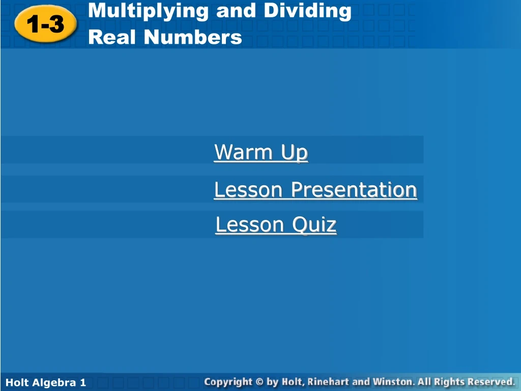 multiplying and dividing real numbers