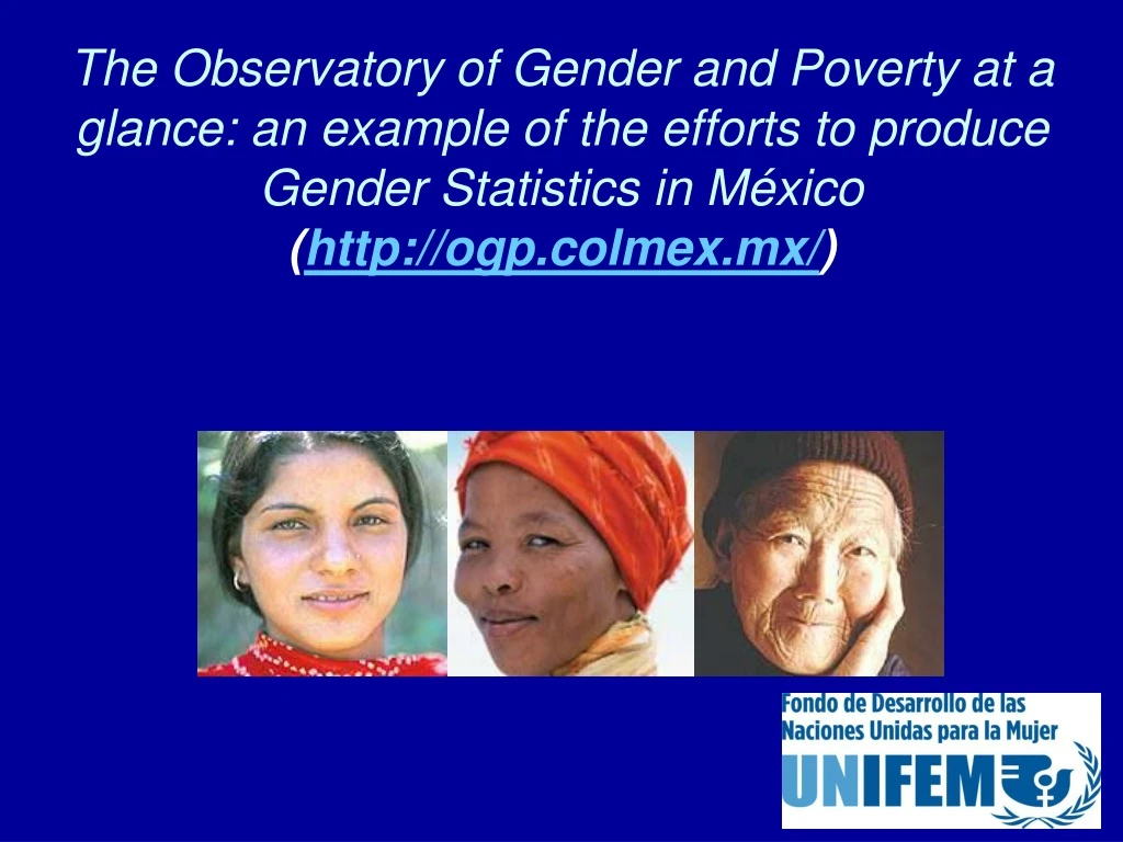 the observatory of gender and poverty at a glance