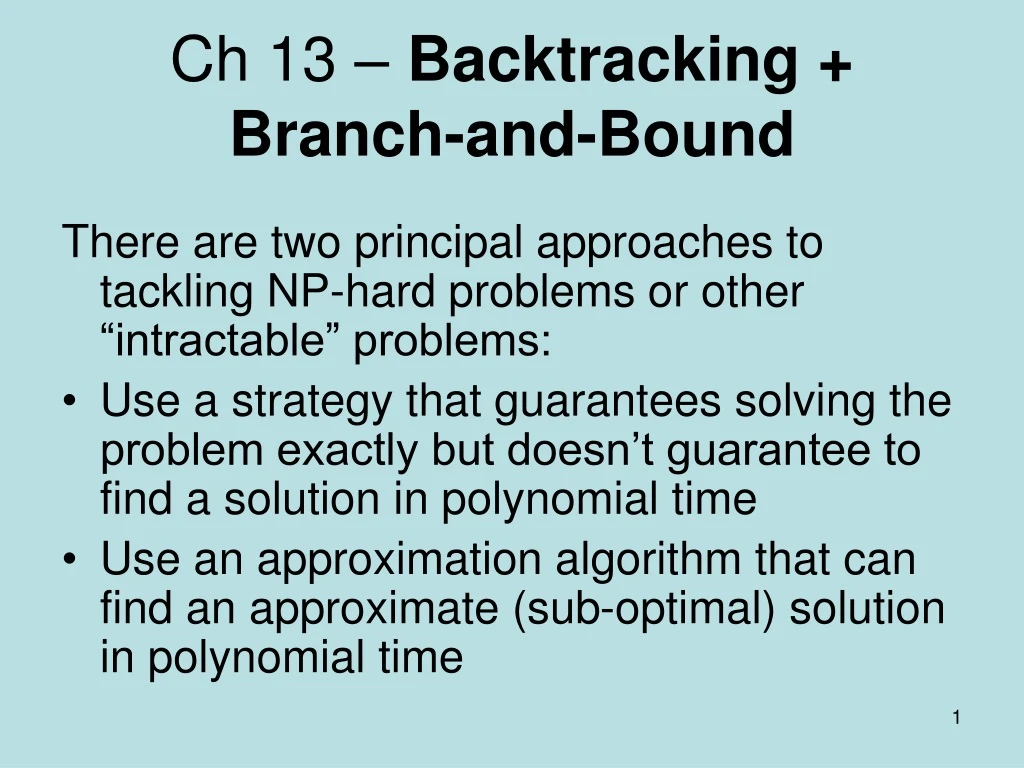 ch 13 backtracking branch and bound