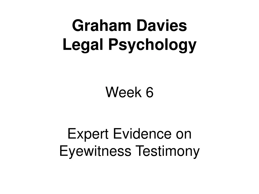 graham davies legal psychology