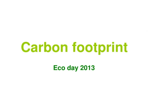 Carbon footprint