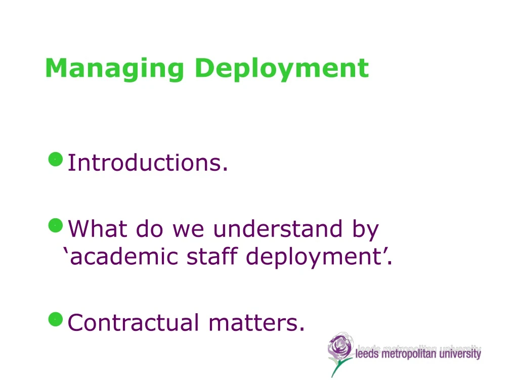 managing deployment