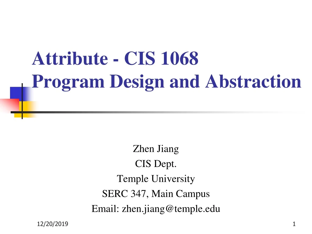 attribute cis 1068 program design and abstraction
