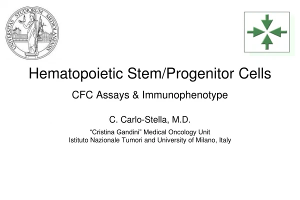 Hematopoietic Stem/Progenitor Cells CFC Assays &amp; Immunophenotype