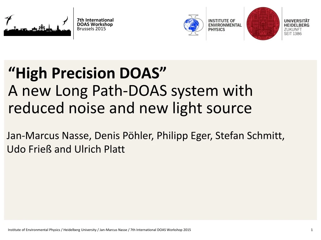 high precision doas a new long path doas system with reduced noise and new light source