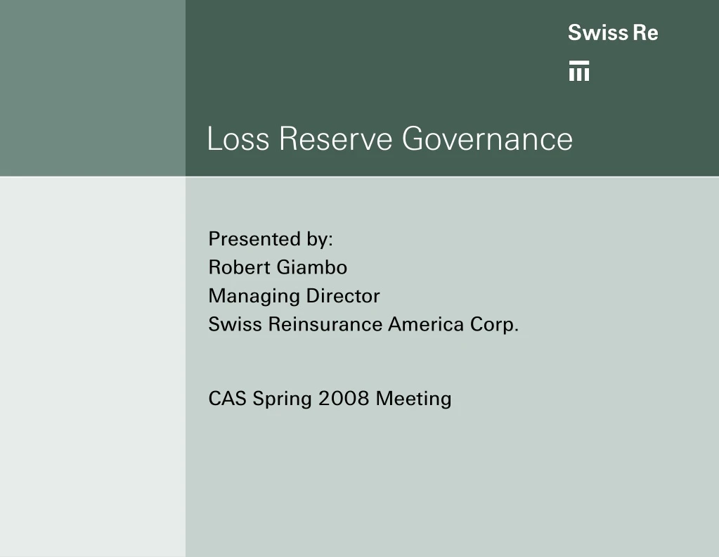 loss reserve governance