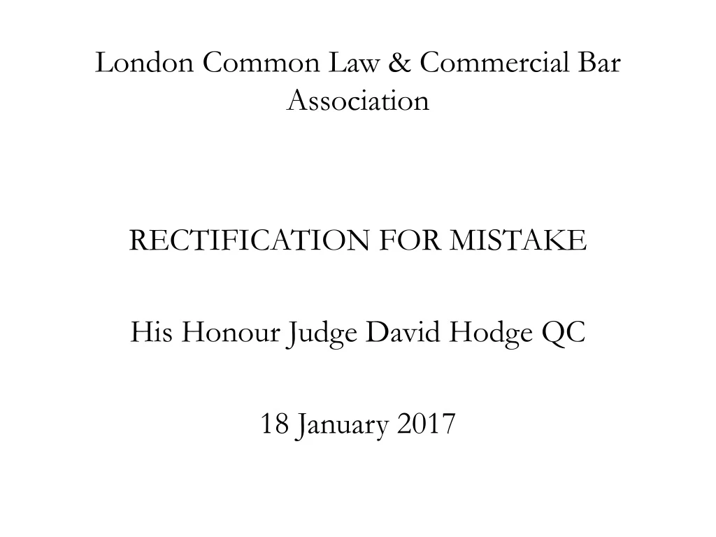 london common law commercial bar association