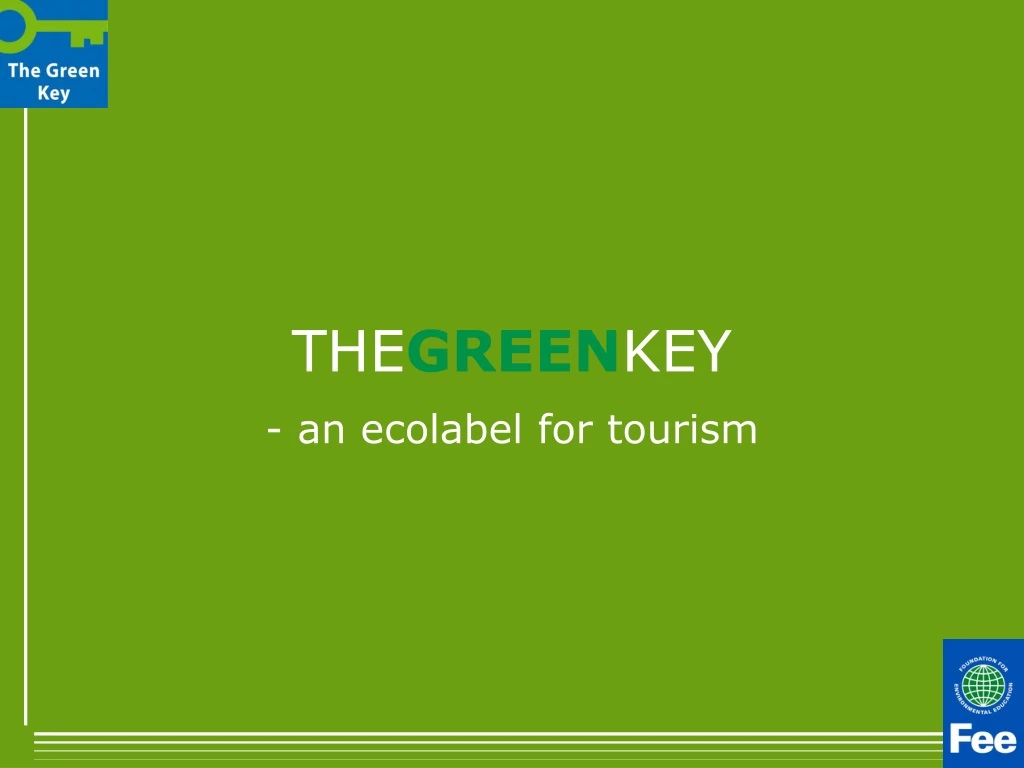 the green key an ecolabel for tourism