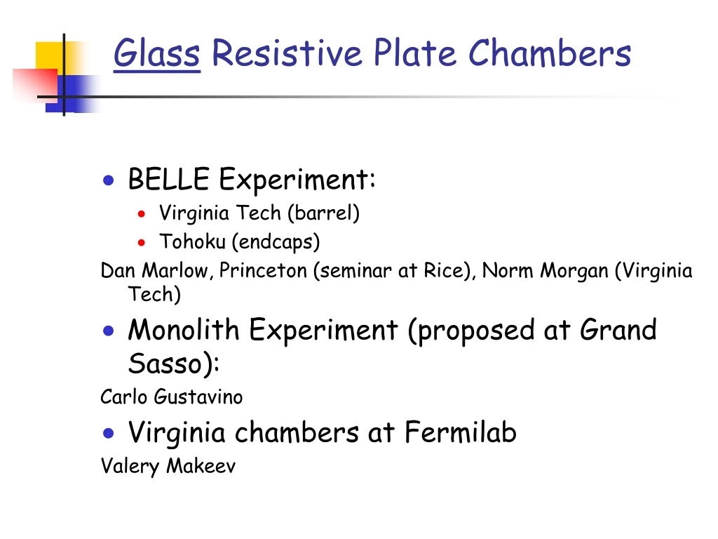 glass resistive plate chambers