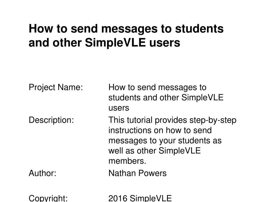 how to send messages to students and other simplevle users