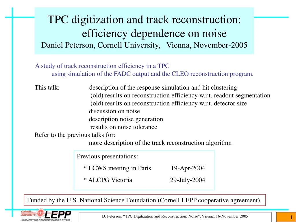 tpc digitization and track reconstruction