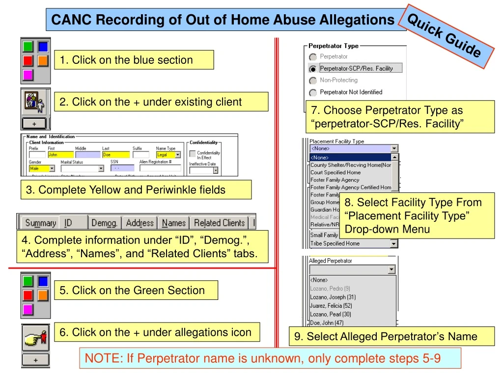 canc recording of out of home abuse allegations