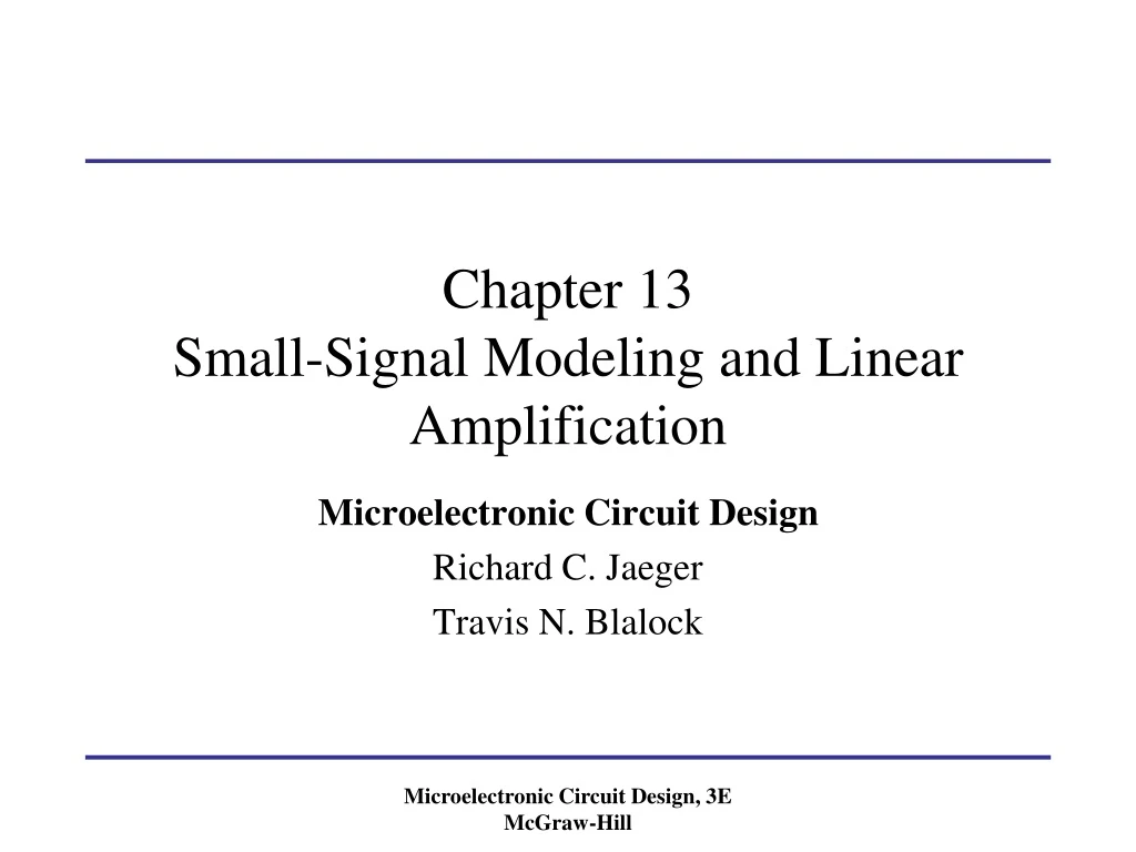 chapter 13 small signal modeling and linear amplification
