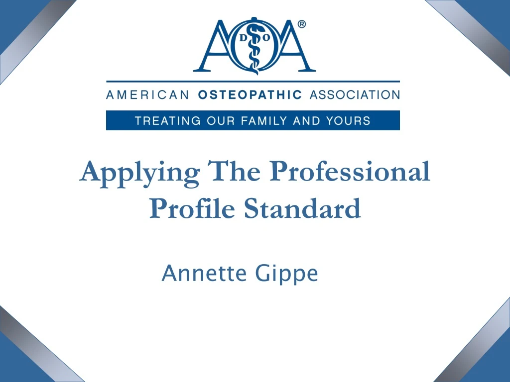 applying the professional profile standard