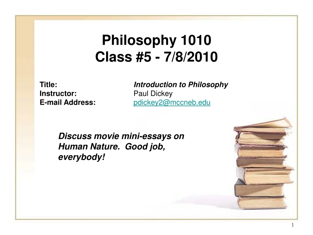 philosophy 1010 class 5 7 8 2010