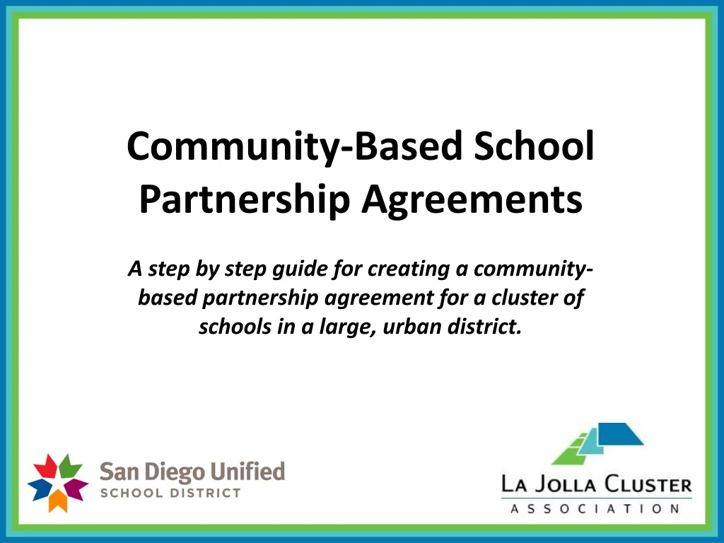 community based school partnership agreements