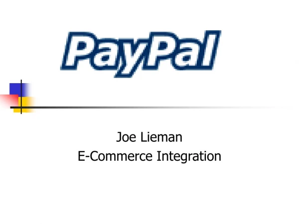 Joe Lieman E-Commerce Integration