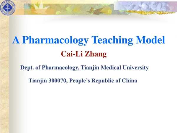 1． Compiling teaching materials Compiling Pharmacology text             book in English