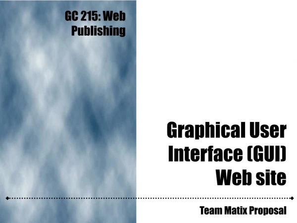 Graphical User  Interface (GUI) Web site