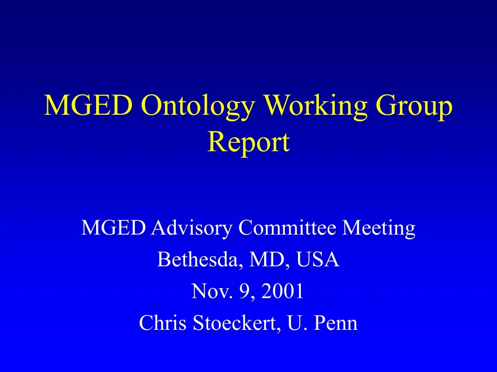 mged ontology working group report