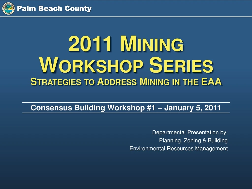 2011 mining workshop series strategies to address