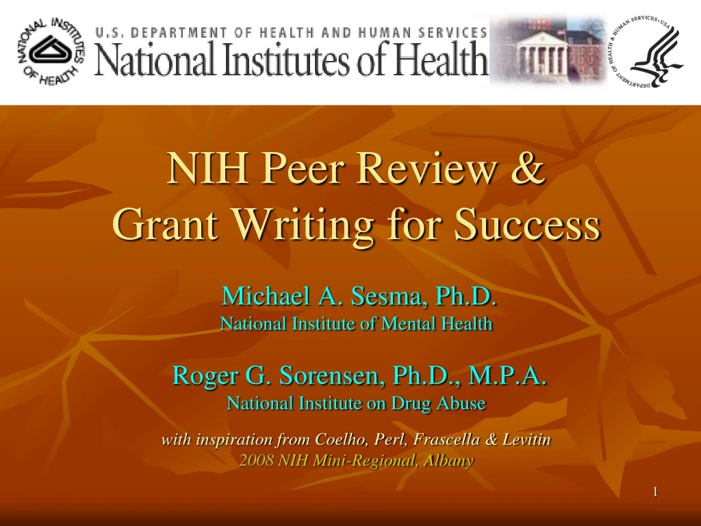 nih peer review grant writing for success michael