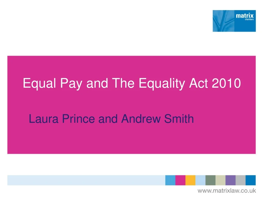 equal pay and the equality act 2010