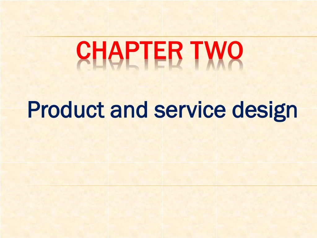 product and service design