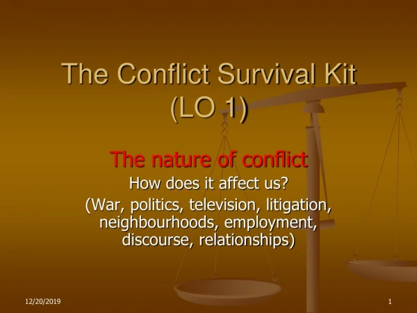 The Conflict Survival Kit  (LO 1)