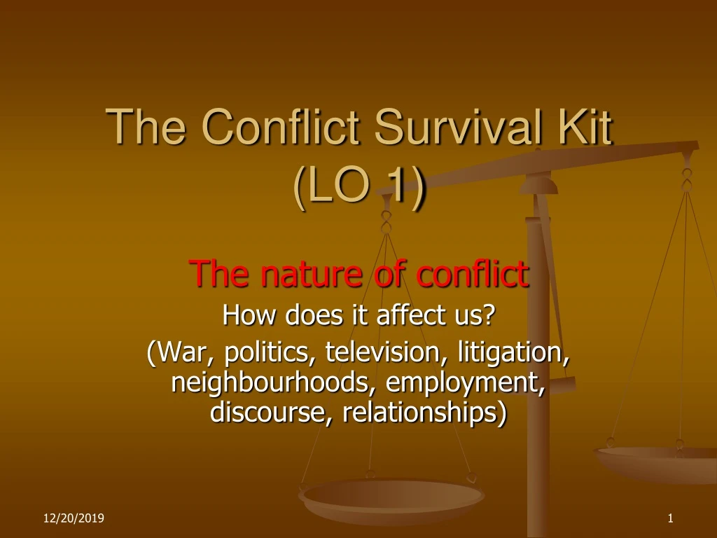 the conflict survival kit lo 1