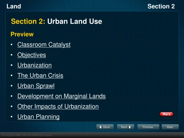 Section 2:  Urban Land Use