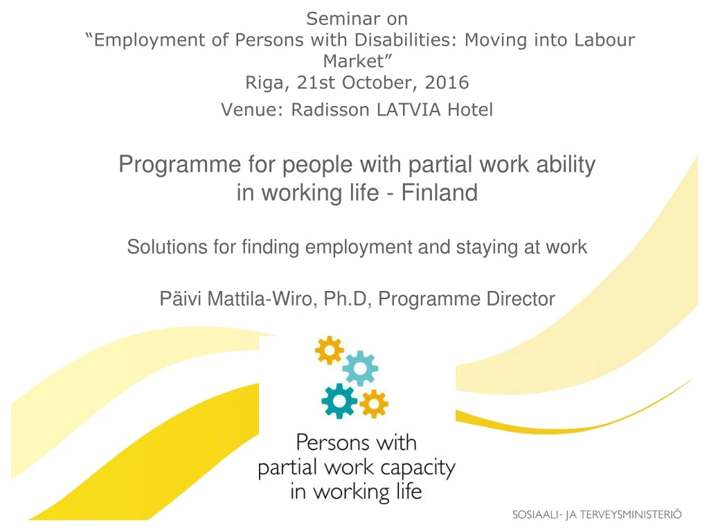 seminar on employment of persons with