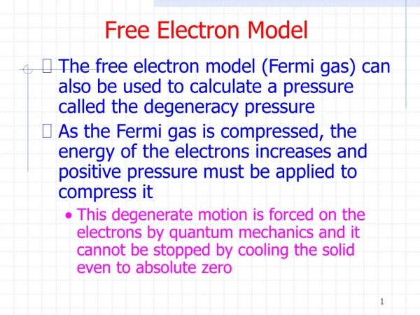 Free Electron Model