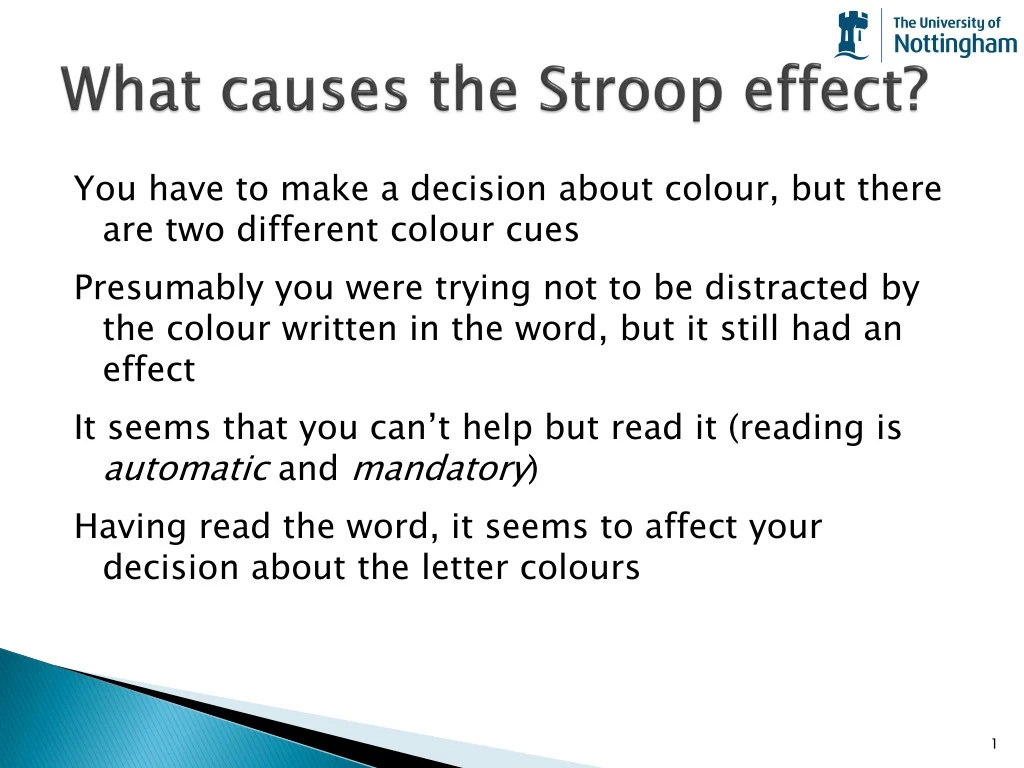 what causes the stroop effect
