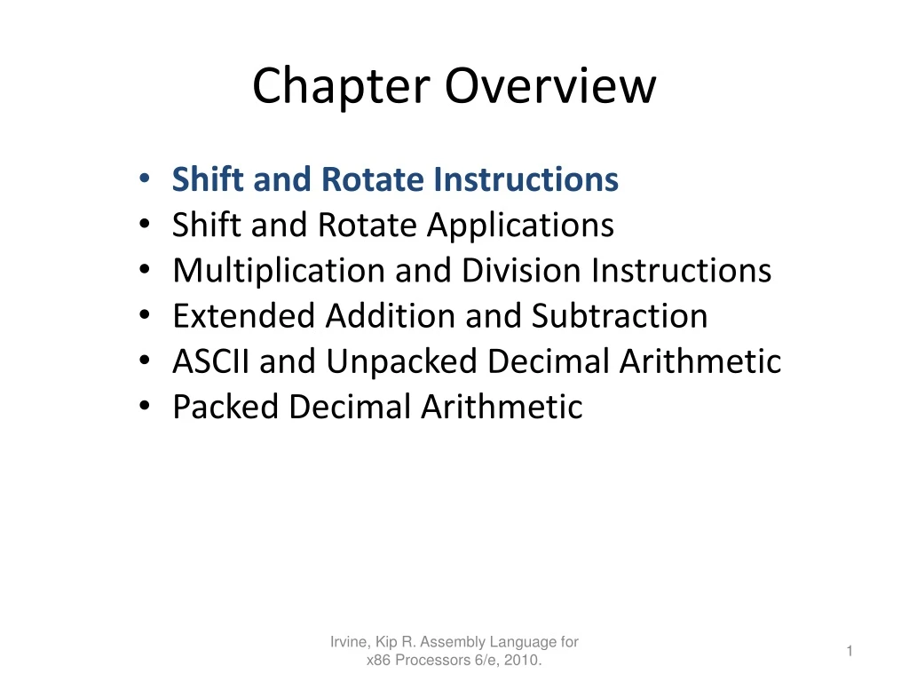 chapter overview