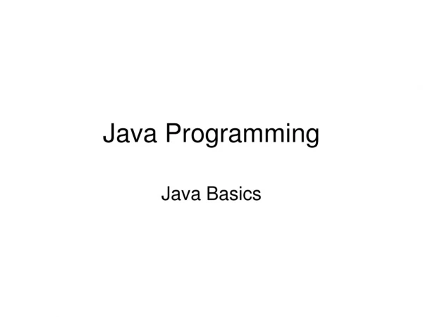 Java Programming