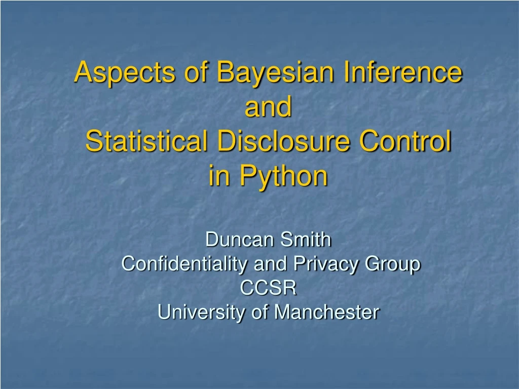 aspects of bayesian inference and statistical