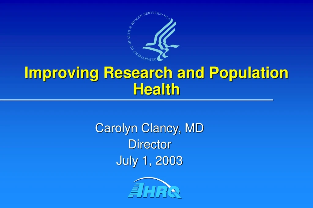 improving research and population health