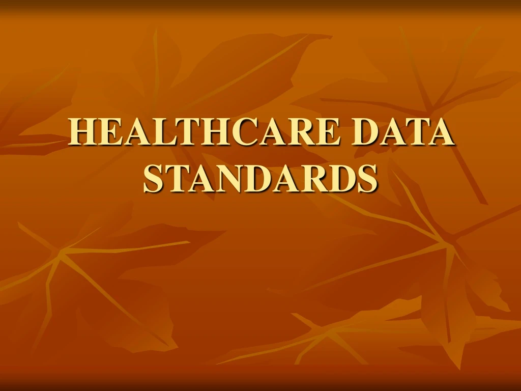 healthcare data standards