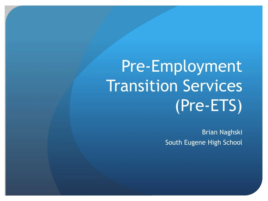 pre employment transition services pre ets