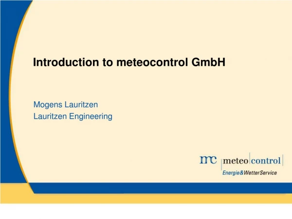 Introduction to meteocontrol GmbH