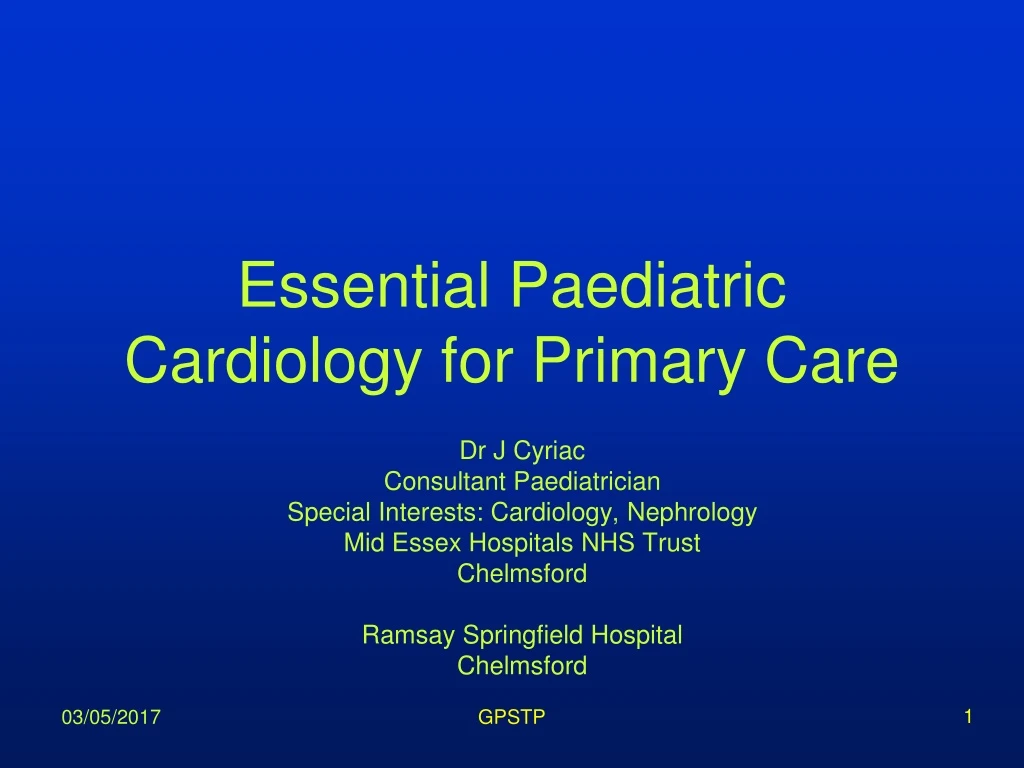 essential paediatric cardiology for primary care