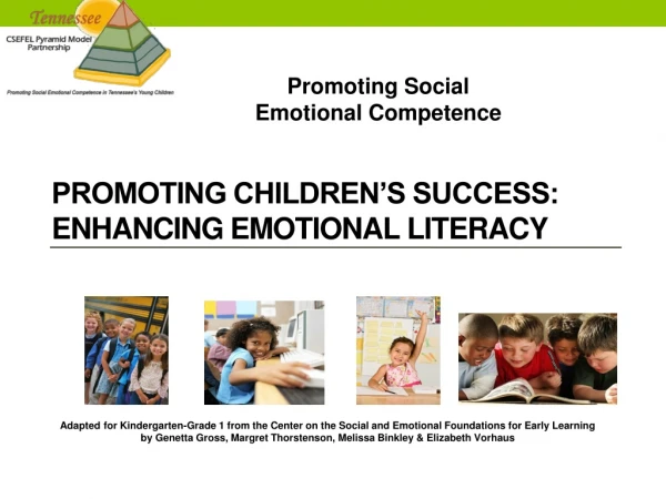 Promoting Children’s Success: Enhancing Emotional Literacy